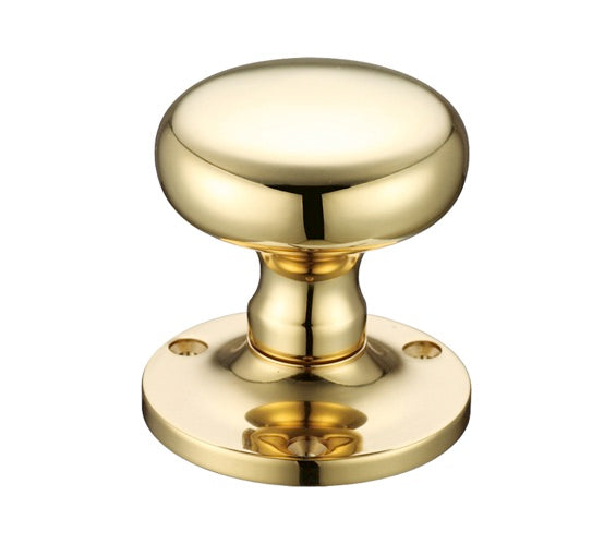 ZOO HARDWARE FULTON & BRAY MUSHROOM MORTICE DOOR KNOBS POLISHED BRASS – FB201 (PAIR)