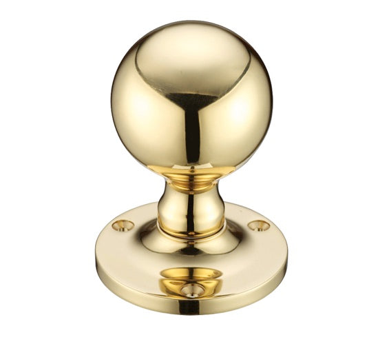 ZOO HARDWARE FULTON & BRAY BALL MORTICE DOOR KNOBS POLISHED BRASS – FB202 (PAIR)