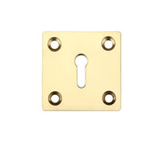 ZOO HARDWARE FULTON & BRAY STANDARD PROFILE SQUARE ESCUTCHEON POLISHED BRASS - FB26PB