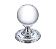 ZOO HARDWARE FULTON & BRAY CLEAR GLASS BALL MORTICE DOOR KNOBS POLISHED CHROME – FB300CP (PAIR)