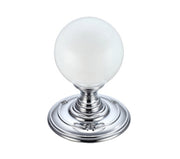 ZOO HARDWARE FULTON & BRAY FROSTED GLASS BALL MORTICE DOOR KNOBS POLISHED CHROME – FB302CP (PAIR)