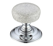 ZOO HARDWARE FULTON & BRAY GREY CRACKLE GLAZE PORCELAIN DOOR KNOBS POLISHED CHROME – FB304GCCP (PAIR)