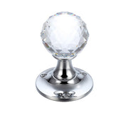 ZOO HARDWARE FULTON & BRAY FACETTED CLEAR GLASS BALL MORTICE DOOR KNOBS POLISHED CHROME – FB401CP (PAIR)