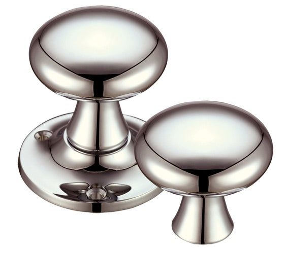 ZOO HARDWARE FULTON & BRAY MUSHROOM RIM DOOR KNOBS PVD STAINLESS NICKEL – FB501RPVDN (PAIR)