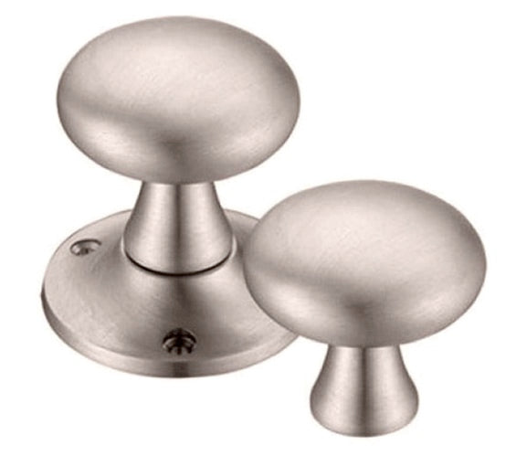 ZOO HARDWARE FULTON & BRAY MUSHROOM RIM DOOR KNOBS SATIN NICKEL – FB501RSN (PAIR)