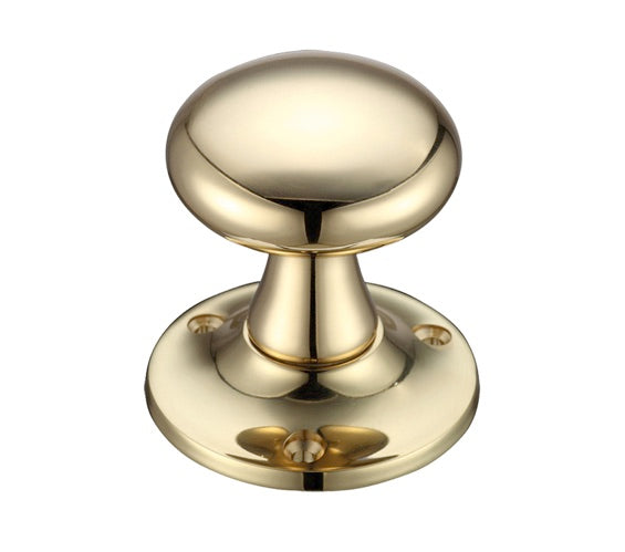 ZOO HARDWARE FULTON & BRAY MUSHROOM MORTICE DOOR KNOBS POLISHED BRASS – FB501 (PAIR)