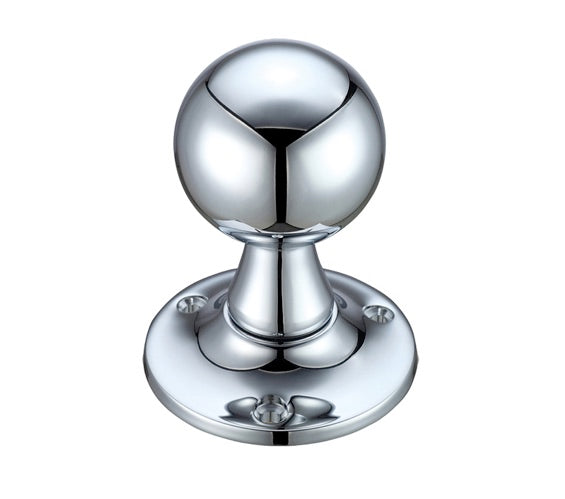 ZOO HARDWARE FULTON & BRAY BALL MORTICE DOOR KNOBS POLISHED CHROME – FB502CP (PAIR)
