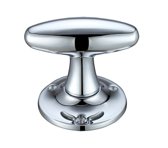 ZOO HARDWARE FULTON & BRAY EXTENDED OVAL MORTICE DOOR KNOBS POLISHED CHROME – FB503CP (PAIR)