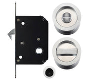 ZOO HARDWARE FULTON & BRAY SLIDING DOOR LOCK SET (SUITABLE FOR 35-45MM THICK DOORS), SATIN CHROME - FB81SC
