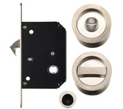 ZOO HARDWARE FULTON & BRAY SLIDING DOOR LOCK SET (SUITABLE FOR 35-45MM THICK DOORS), SATIN NICKEL - FB81SN