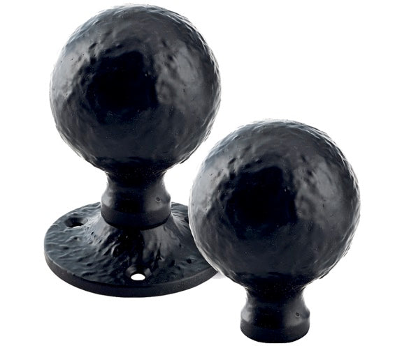ZOO HARDWARE FOXCOTE FOUNDRIES BALL RIM KNOB BLACK ANTIQUE – FF415R (PAIR)