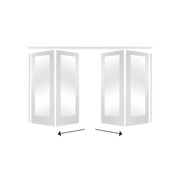 White folding room divider with two panels on a white background