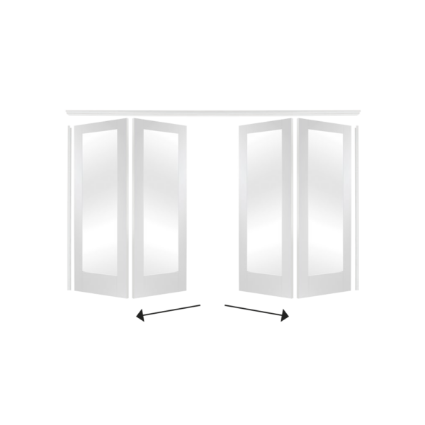 White folding room divider with two panels on a white background