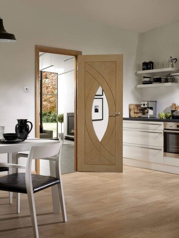INTERNAL OAK TREVISO WITH CLEAR GLASS DOOR