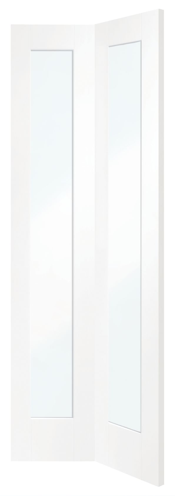 White interior door with a minimalist design on a white background