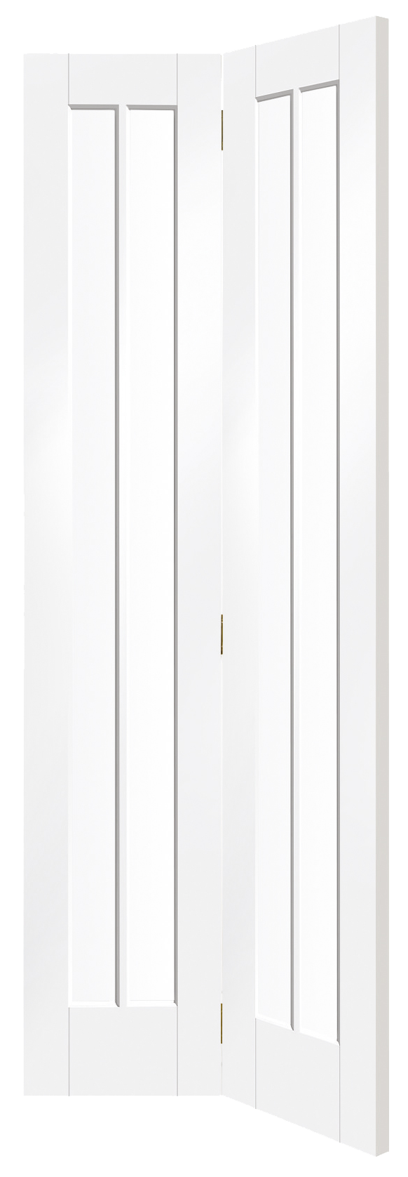 White interior door with a glass panel on a white background