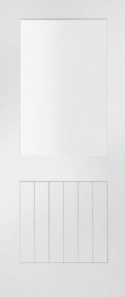 INTERNAL WHITE PRIMED SUFFOLK 1L WITH CLEAR GLASS FIRE DOOR