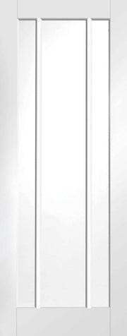 White door with a minimalist design on a white background
