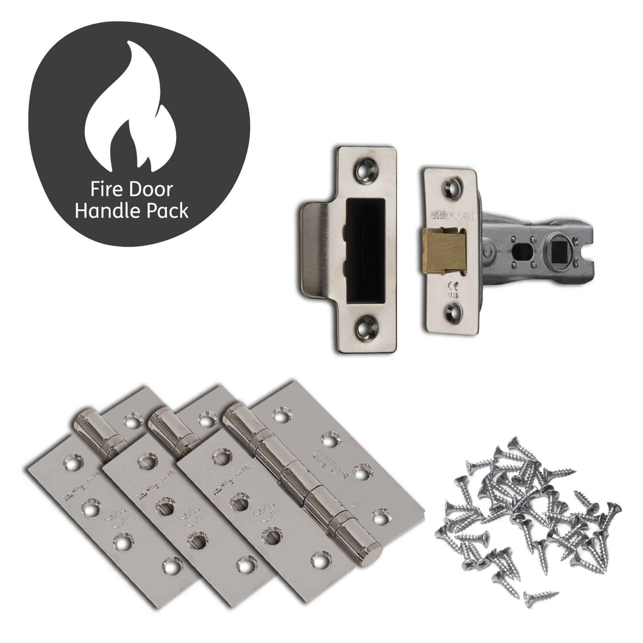 MEZAN ON SQUARE ROSE FIRE DOOR HANDLE PACK