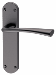 NEVA DOOR HANDLE ON BACK PLATE BATHROOM PACK WITH LOCK