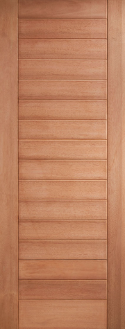 Hardwood door with horizontal slats