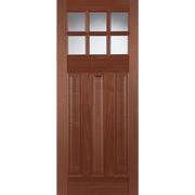 Wooden door without glass panels on a transparent background