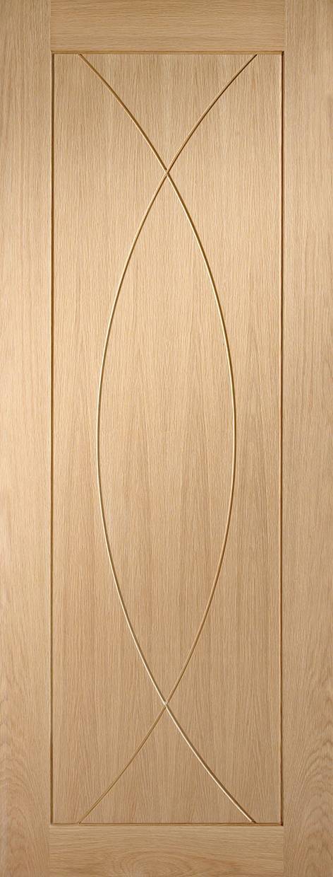Wooden door panel with a decorative oval cutout