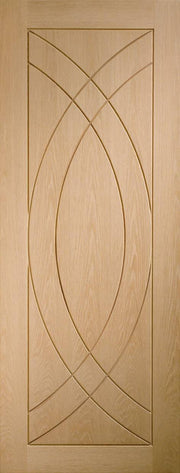 Wooden door with geometric design