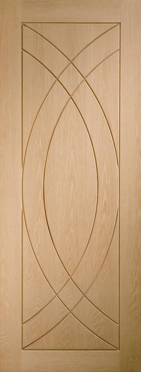 Wooden door with geometric design