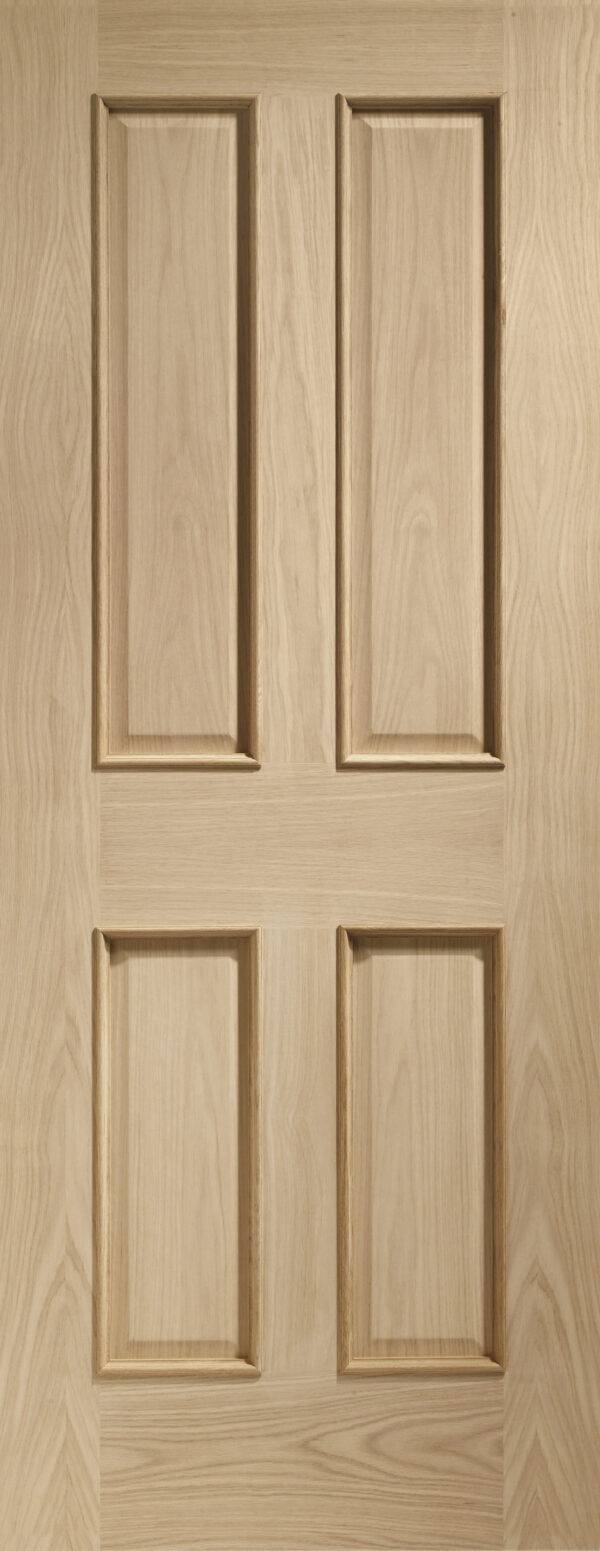 Wooden door with four rectangular panels