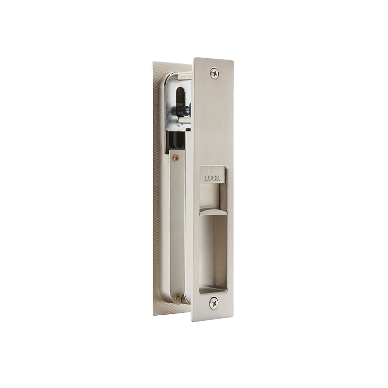 Gemini Satin Chrome Tone Pocket Door Privacy Sliding Lock