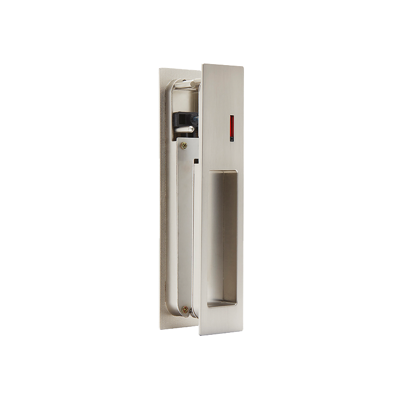 Gemini Satin Chrome Tone Pocket Door Privacy Sliding Lock