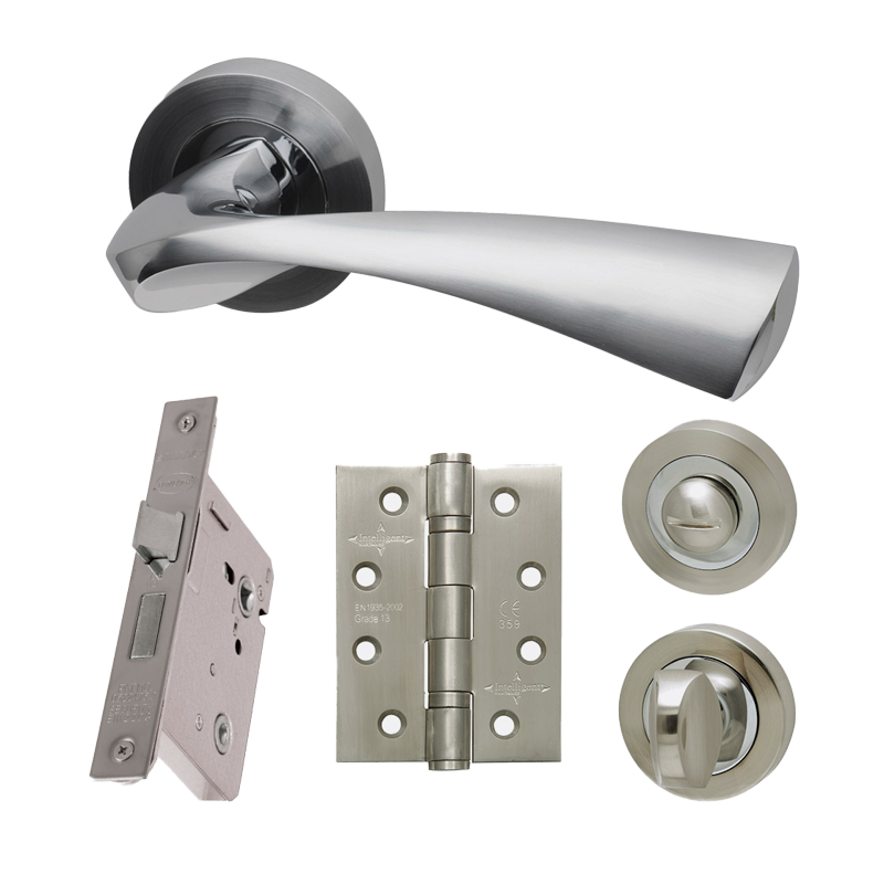 Pluto Satin Chrome Privacy Hardware Pack