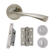 Solar Satin Chrome & Nickel Privacy Hardware Pack