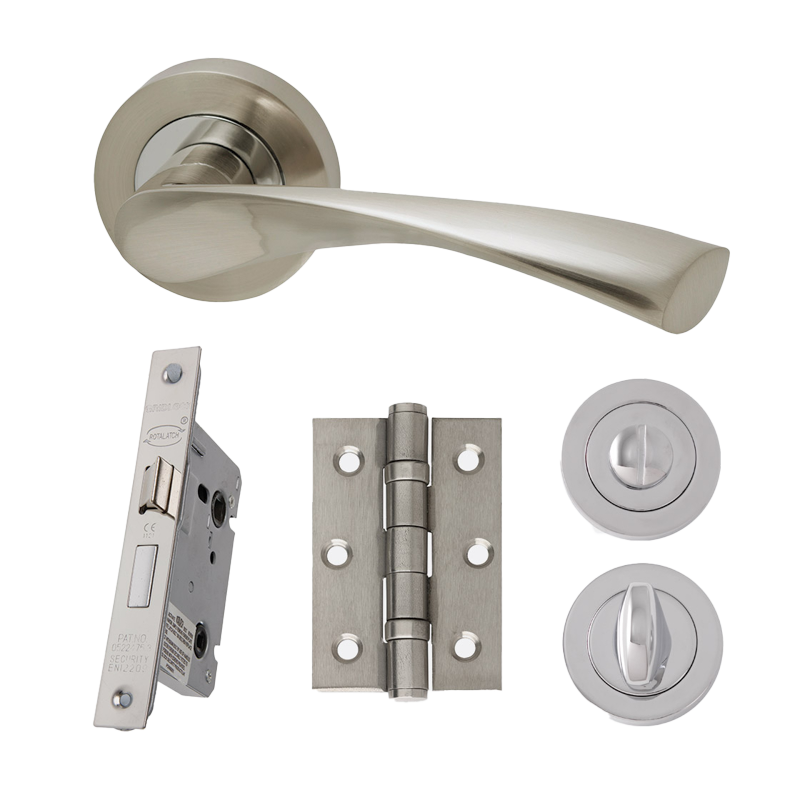 Solar Satin Chrome & Nickel Privacy Hardware Pack