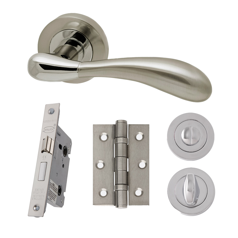 Venus Satin Chrome & Nickel Privacy Hardware Pack