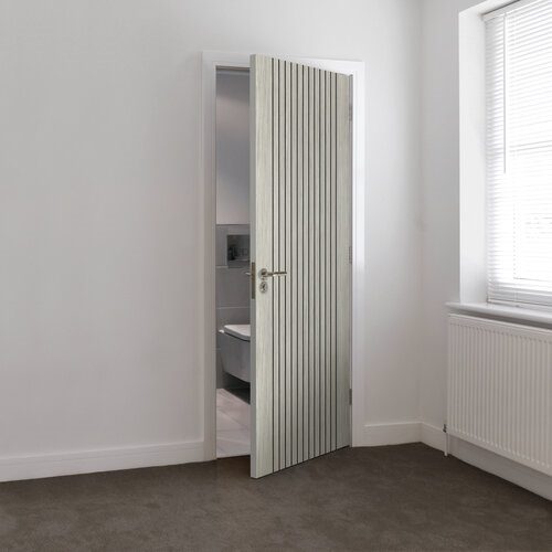 ARIA GREY FD30 FLUTED PREFINISHED INTERNAL DOOR