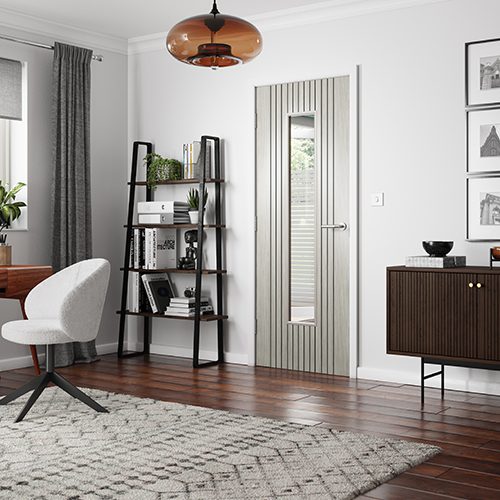 ARIA GREY GLAZED FLUTED PREFINISHED INTERNAL DOOR