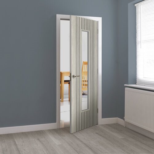 ARIA GREY GLAZED FLUTED PREFINISHED INTERNAL DOOR