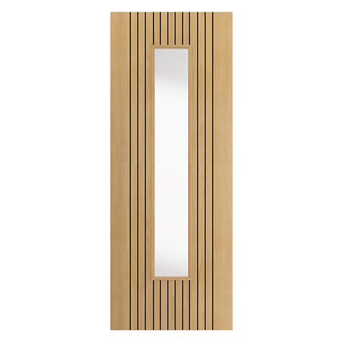 ARIA OAK GLAZED CONTEMPORARY FLUTED PREFINISHED INTERNAL DOOR