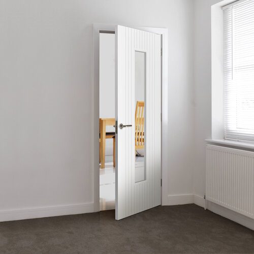 WHITE ARIA GLAZED CONTEMPORARY INTERNAL DOOR