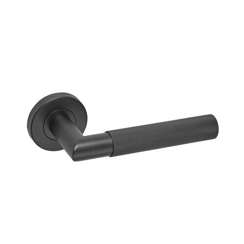ARLINGTON BLACK KNURLED LEVER ON ROUND ROSE HANDLE PACK – STANDARD
