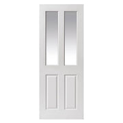 CANTERBURY GLAZED SMOOTH WHITE PRIMED MOULDED PANELLED INTERNAL DOOR