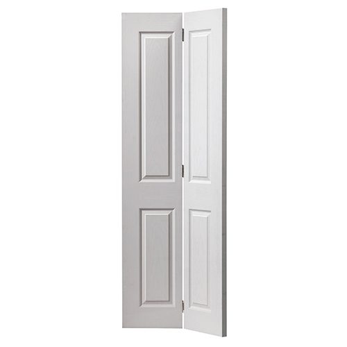 CANTERBURY GRAINED WHITE PRIMED MOULDED PANELLED INTERNAL BI-FOLD DOOR
