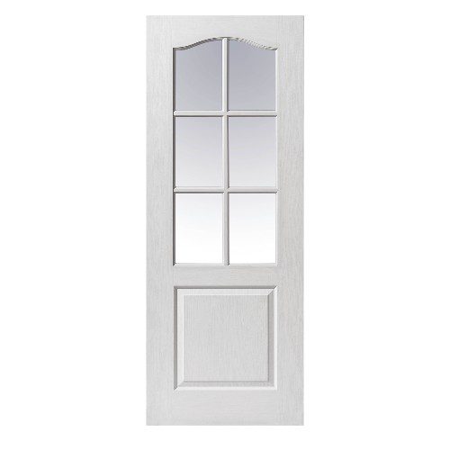 CLASSIQUE GLAZED GRAINED WHITE PRIMED MOULDED PANELLED INTERNAL DOOR