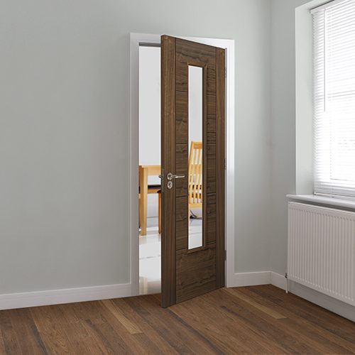 EMRAL WALNUT GLAZED CONTEMPORARY STYLE PREFINISHED INTERNAL DOOR