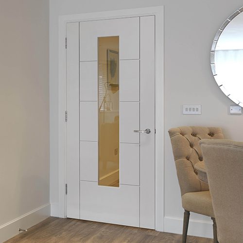 WHITE TIGRIS GLAZED CONTEMPORARY INTERNAL DOOR