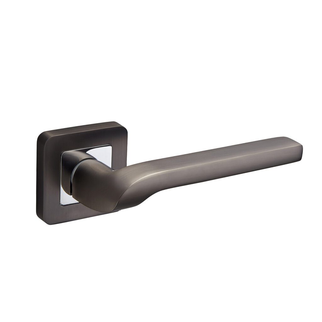AUSTIN DARK GREY SATIN FINISH LEVER ON SQUARE ROSE HANDLE PACK – PRIVACY