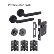 PHOENIX BLACK SOFT TOUCH LEVER ON ROUND ROSE HANDLE PACK – PRIVACY
