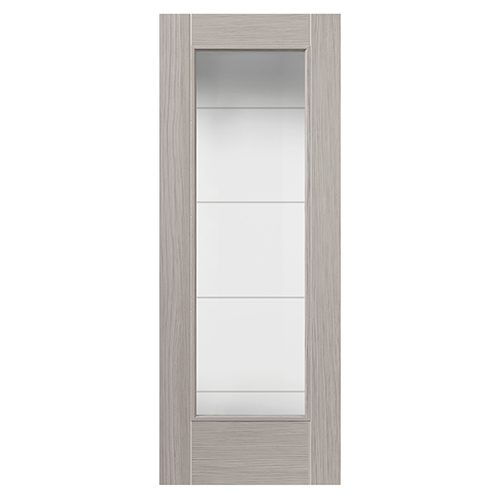 TIGRIS LIGHT GREY FULL GLAZED PREFINISHED INTERNAL DOOR